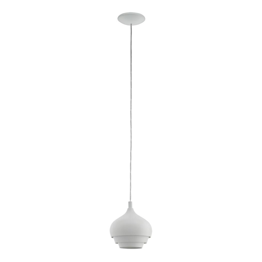 Eglo 97212 - Luster na sajli CAMBORNE 1xE27/60W/230V bijela promjer 190 mm