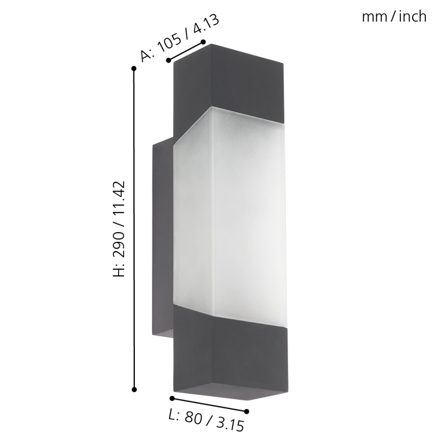 Eglo - LED Vanjska zidna svjetiljka LED/4,8W/230V IP44