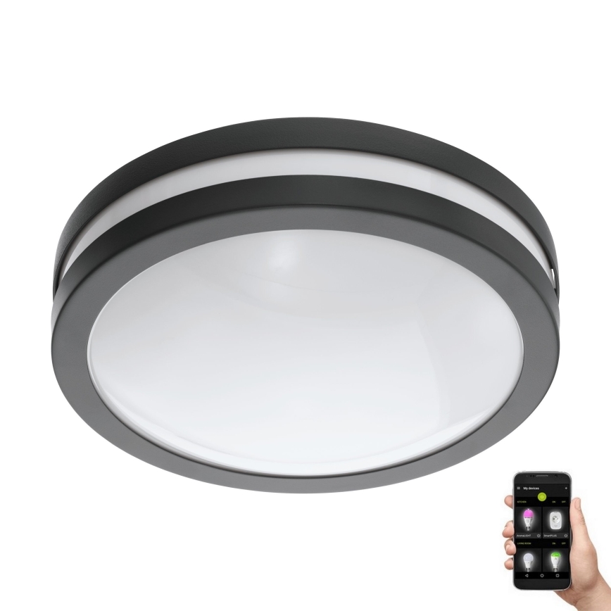 Eglo - LED Prigušiva stropna svjetiljka za kupaonicu LOCANA-C LED/14W/230V Bluetooth IP44 antracit