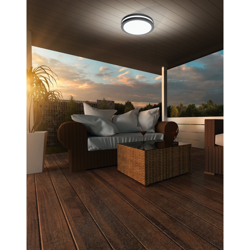Eglo - LED Prigušiva stropna svjetiljka za kupaonicu LOCANA-C LED/14W/230V Bluetooth IP44 antracit