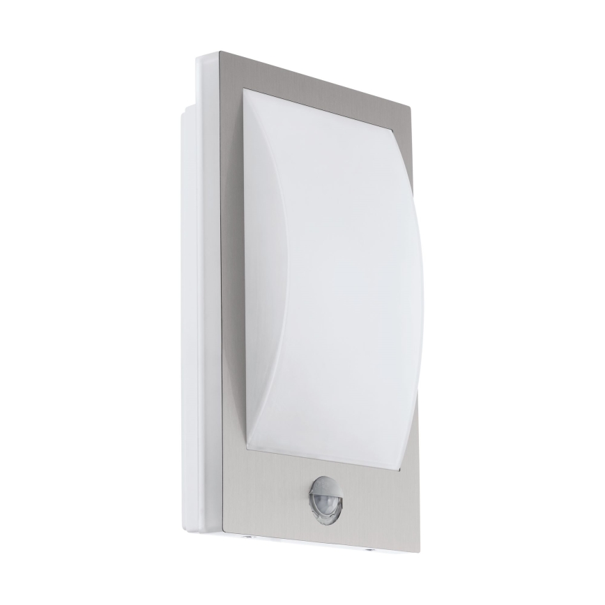 Eglo - Vanjsko zidno svjetlo sa senzorom 1xE27/12W/230V IP44 mat krom