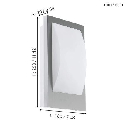 Eglo - LED prigušivo vanjsko zidno svjetlo 1xE27/9W/230V IP44 mat krom