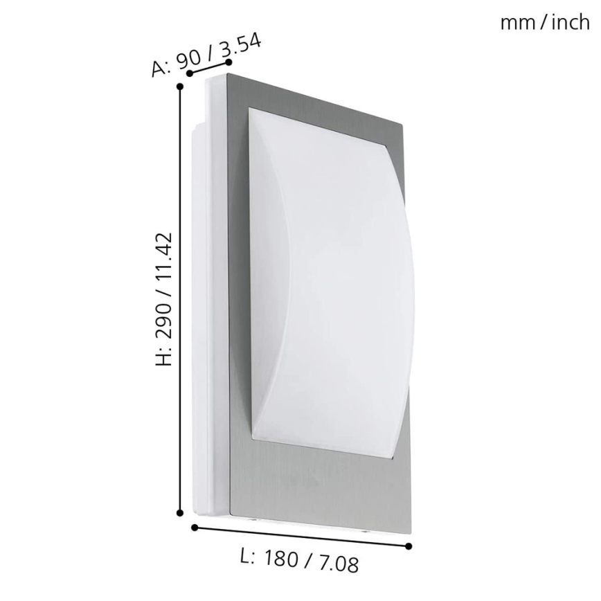 Eglo - LED prigušivo vanjsko zidno svjetlo 1xE27/9W/230V IP44 mat krom