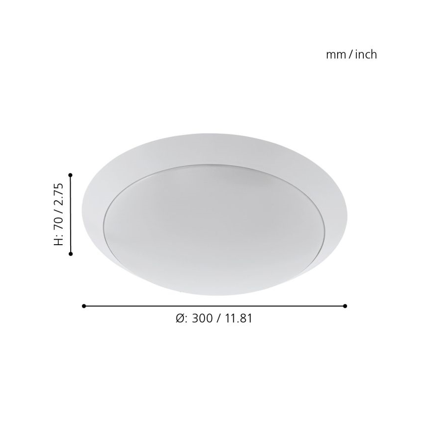 Eglo 97254 - LED kupaonsko stropno svjetlo PILONE LED/11W/230V bijela IP44