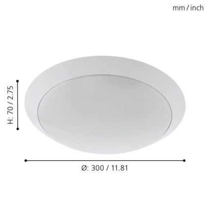 Eglo - LED Stropna svjetiljka za kupaonicu LED/11W/230V bijela IP44