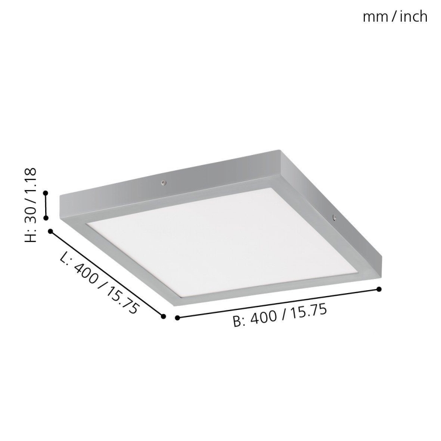 Eglo - LED Stropna svjetiljka 1xLED/25W/230V srebrna uglast