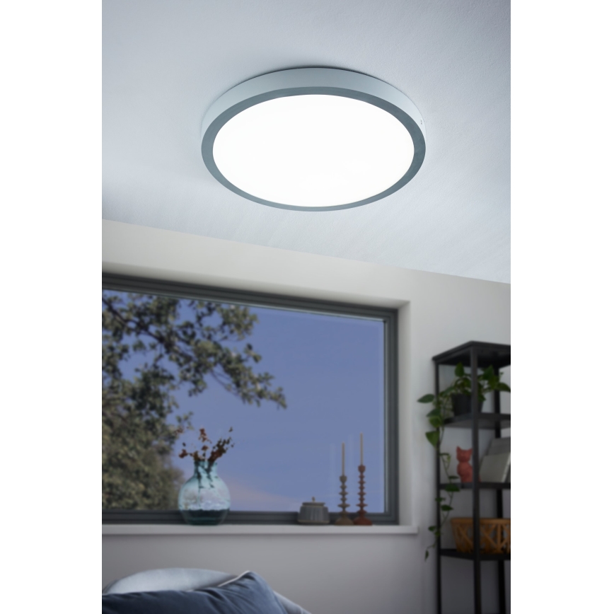 Eglo - LED stropno svjetlo 1xLED/25W/230V, srebrno, okruglo, 4000K, promjer 40 cm