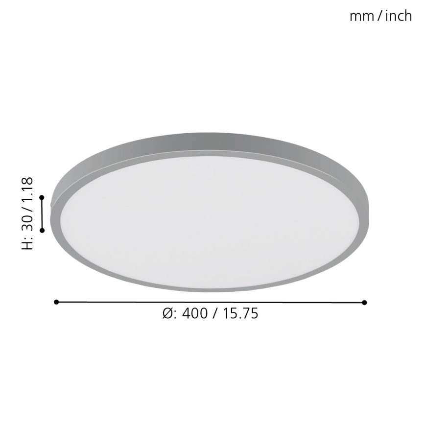 Eglo - LED Stropna svjetiljka 1xLED/25W/230V srebrna okrugli 4000K