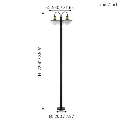 Eglo - Vanjska lampa 3xE27/60W/230V IP44