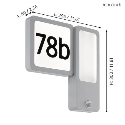 Eglo - LED Vanjska zidna svjetiljka 2xLED/2,7W + LED/3,6W/230V IP44