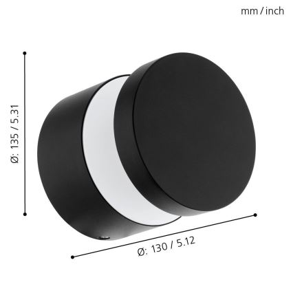 Eglo - LED vanjska zidna svjetiljka LED/11W/230V crna IP65
