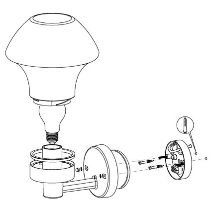 Eglo 97446 - LED Prigušiva vanjska zidna svjetiljka VERLUCCA-C 1xE27/9W/230V IP44 Bluetooth