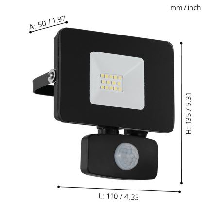 Eglo - LED Reflektor sa senzorom LED/10W/230V IP44