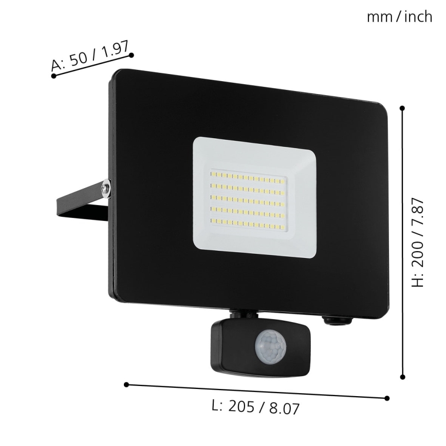 Eglo - LED reflektor sa senzorom LED/50W/230V IP44