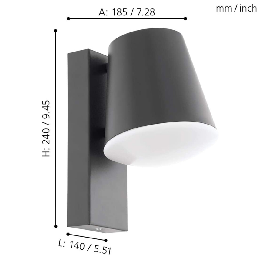 Eglo - LED Prigušiva vanjska zidna svjetiljka CALDIERO-C 1xE27/9W/230V IP44