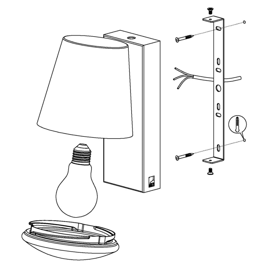 Eglo - LED Prigušiva vanjska zidna svjetiljka CALDIERO-C 1xE27/9W/230V IP44