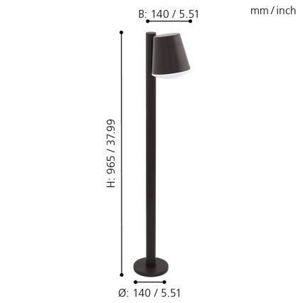 Eglo - LED Prigušiva vanjska lampa CALDIERO-C 1xE27/9W/230V antracit IP44