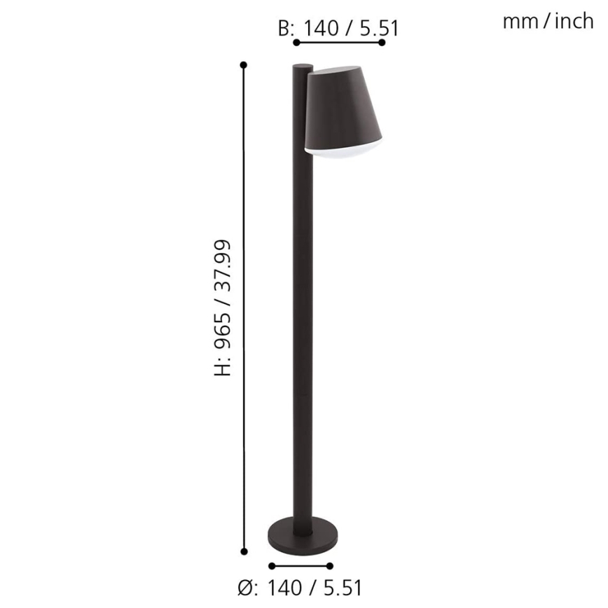 Eglo - LED Prigušiva vanjska lampa CALDIERO-C 1xE27/9W/230V antracit IP44