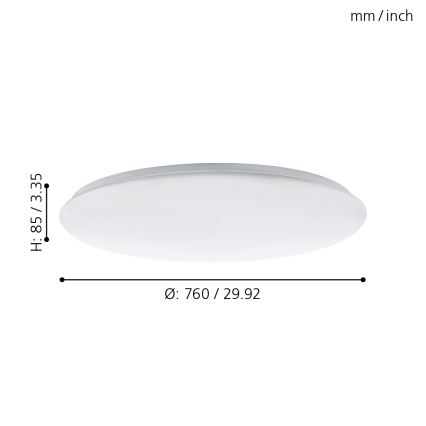 Eglo - LED Prigušiva stropna svjetiljka LED/60W/230V + daljinski upravljač