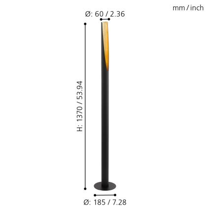 Eglo - LED Podna lampa 1xGU10/4,5W/230V crna