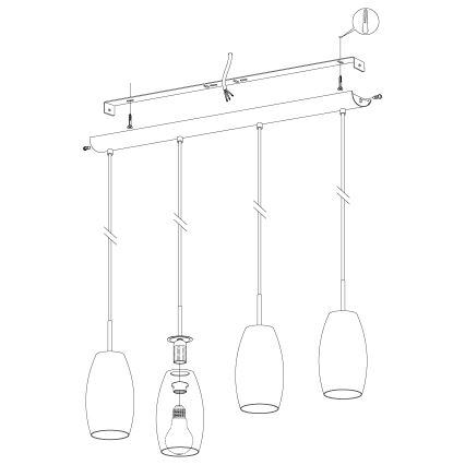 Eglo - Luster na sajli 4xE27/40W/230V