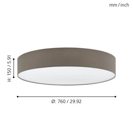 Eglo 97616 - Stropna svjetiljka PASTERI 5xE27/60W/230V 76 cm