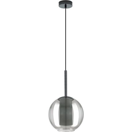Eglo 97633 - Luster na sajli TINDARI 1xE27/60W/230V zadimljena crna