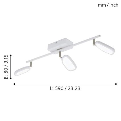 Eglo - LED RGB Ugradbena svjetiljka PALOMBARE-C 3xLED/5W/230V