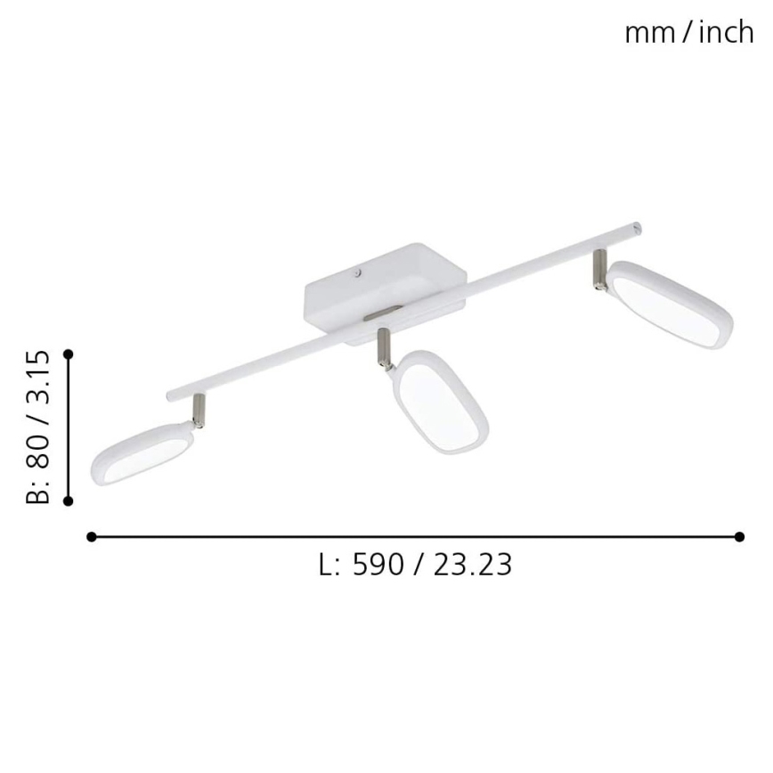Eglo - LED RGB Ugradbena svjetiljka PALOMBARE-C 3xLED/5W/230V