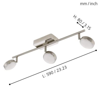 Eglo - LED RGB Ugradbena svjetiljka CORROPOLI-C 3xLED/5W/230V