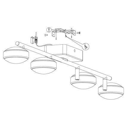 Eglo - LED RGB Prigušiva reflektorska svjetiljka CORROPOLI-C 4xLED/5W/230V