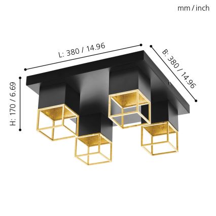 Eglo 97731 - LED Nadgradni luster MONTEBALDO 4xGU10/5W/230V