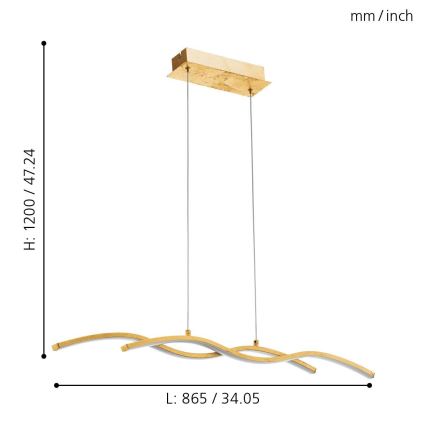 Eglo - LED luster na sajli 2xLED/8,5W/230V