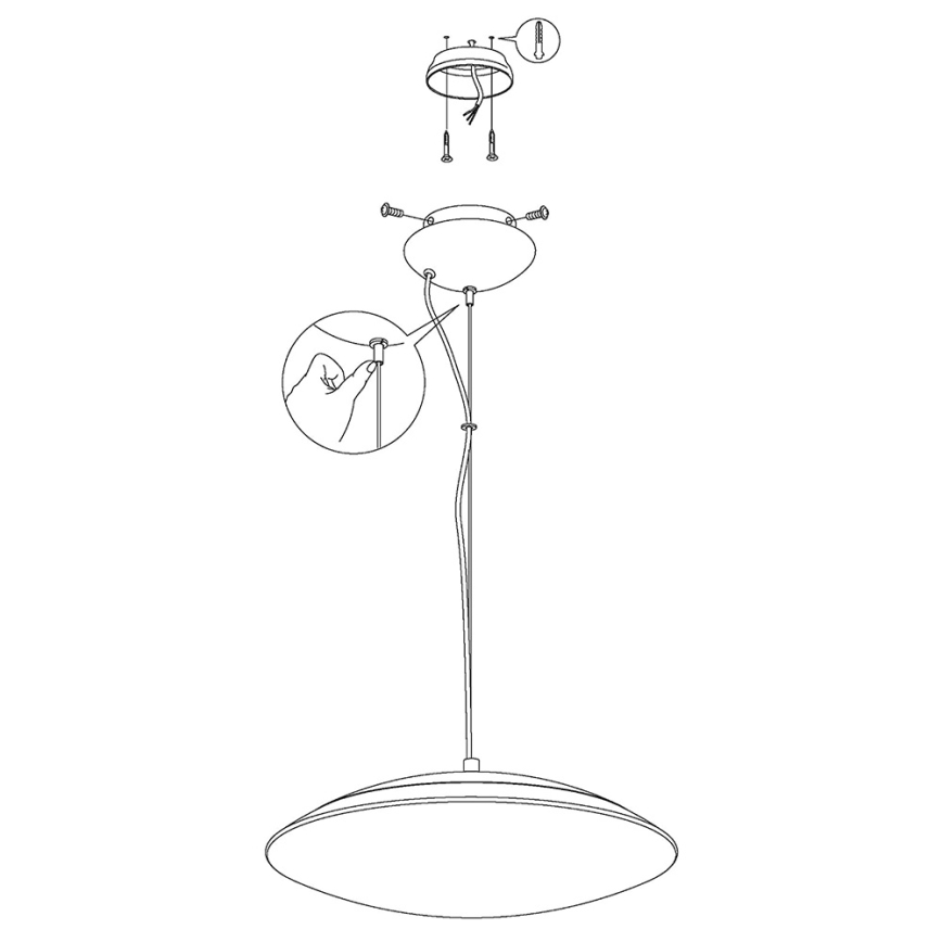 Eglo 97812 - LED RGB luster s mogućnošću prigušivanja na sajli FRATTINA-C 1xLED/27W/230V