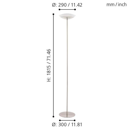 Eglo 97814 - LED RGB prigušiva podna svjetiljka FRATTINA-C 1xLED/18W/230V