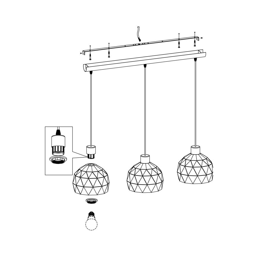 Eglo - Luster na sajli 3xE14/40W/230V
