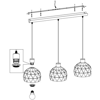 Eglo - Luster na sajli 3xE14/40W/230V