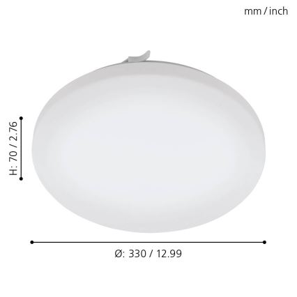 Eglo - LED Stropna svjetiljka za kupaonicu LED/17,3W/230V IP44
