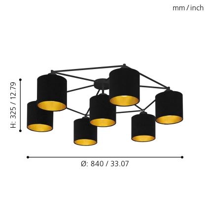 Eglo - Nadgradni luster 7xE27/40W/230V