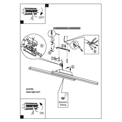 Eglo - LED RGB prigušivi stropni luster FRAIOLI-C LED/34W/230V