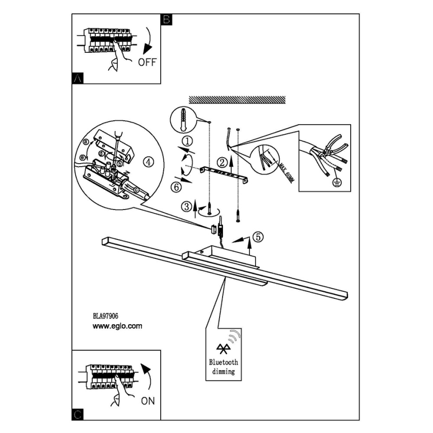 Eglo - LED RGB prigušivi stropni luster FRAIOLI-C LED/34W/230V