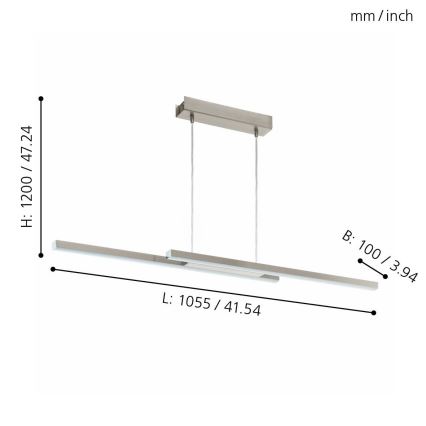 Eglo - LED RGB Prigušivi luster na sajli FRAIOLI-C 2xLED/17W/230V