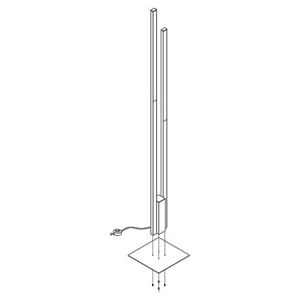 Eglo - LED RGB Prigušiva podna lampa FRAIOLI-C 2xLED/17W/230V