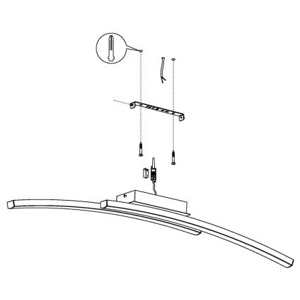 Eglo 97909 - LED RGB stropna svjetiljka s mogućnošću prigušivanja FRAIOLI-C LED/34W/230V