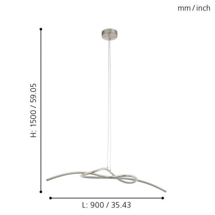 Eglo - LED luster na sajli LED/16W/230V