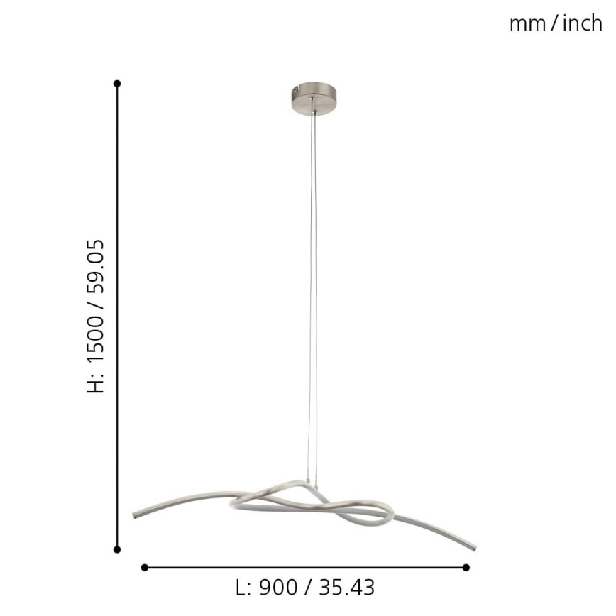 Eglo - LED luster na sajli LED/16W/230V