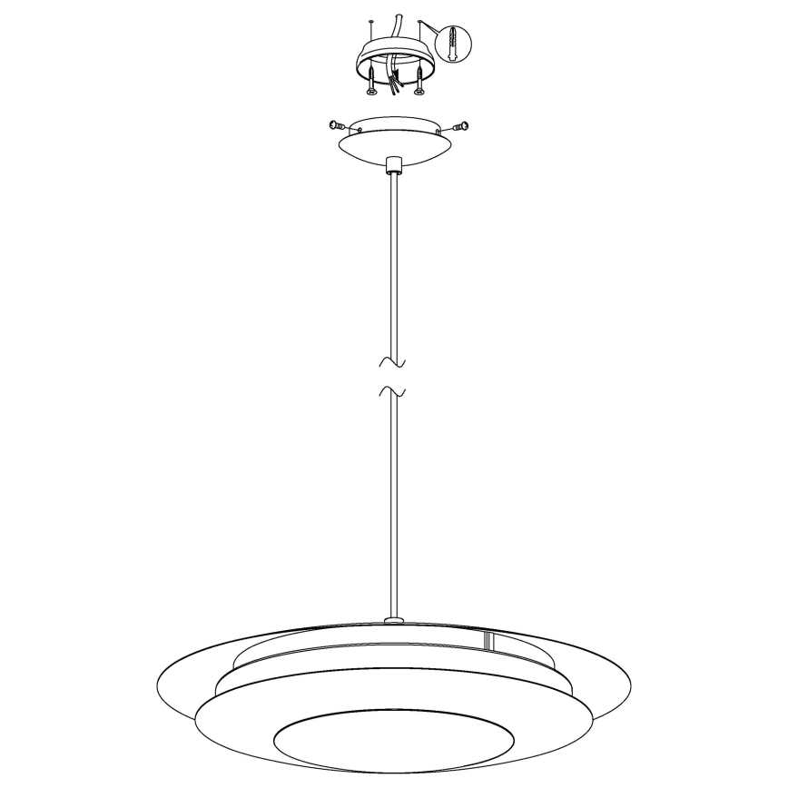 Eglo 98043 - LED RGBW prigušivački luster na užetu MONEVA-C LED/18W/230V