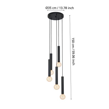 Eglo - Luster na sajli 5xE27/60W/230V