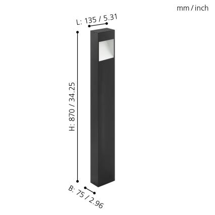 Eglo - LED Vanjska lampa LED/10W/230V IP4visina 870