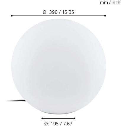 Eglo 98106 - LED RGBW vanjska lampa MONTEROLO-C 1xLED/9W/230V IP65 Ø390